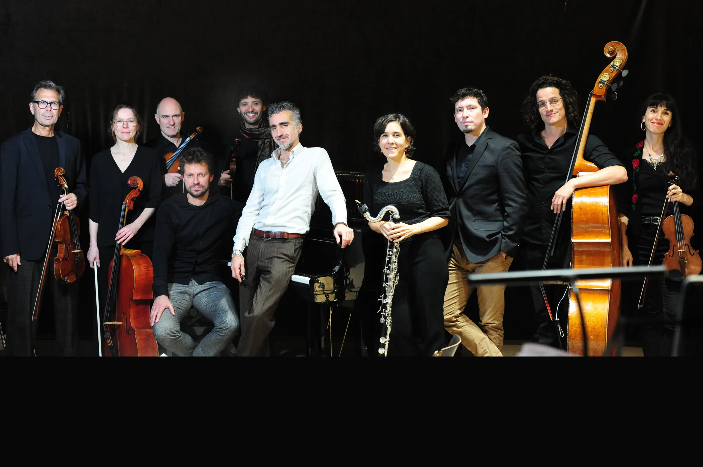 The ten musicians of Orquesta Típica SILENCIO